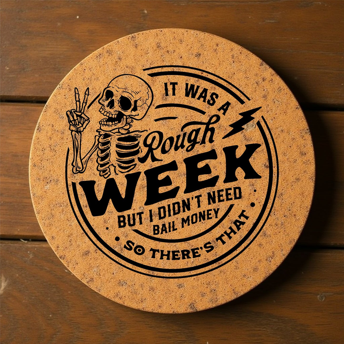 'Drinking Club' Lasered Cork Coasters for Drinks (6 Pack)