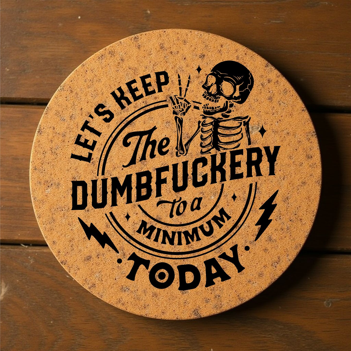 'Lets Keep it to a Minimum' Cork Coasters for Drinks (6 Pack)