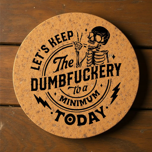 'Lets Keep it to a Minimum' Cork Coasters for Drinks (6 Pack)