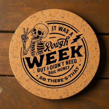 'Drinking Club' Lasered Cork Coasters for Drinks (6 Pack)